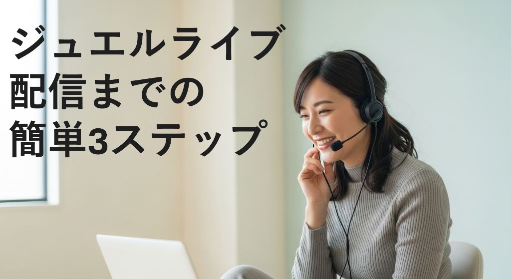 ジュエルライブ
配信までの
簡単3ステップ