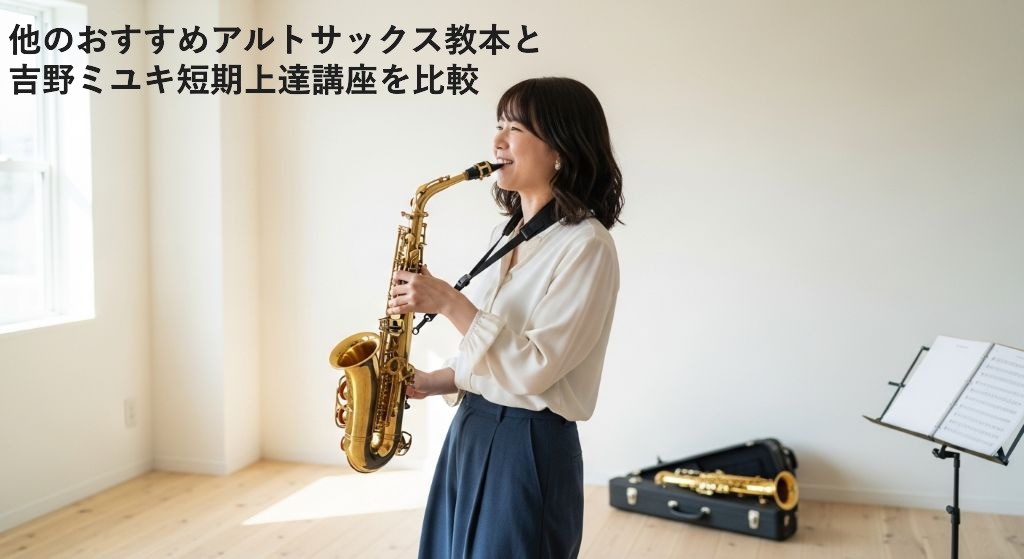 他のおすすめアルトサックス教本と
吉野ミユキ短期上達講座を比較